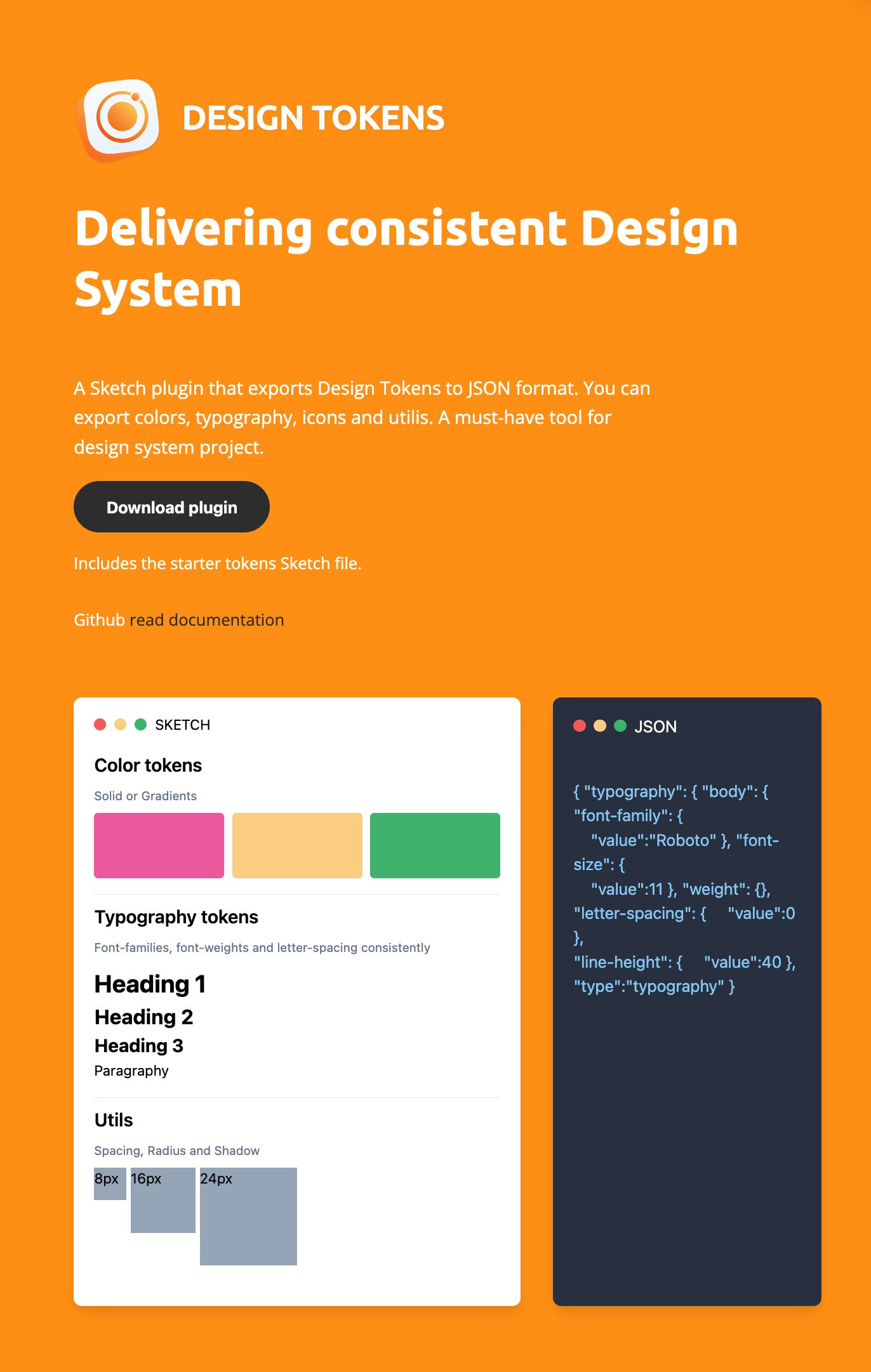 Design Tokens Sketch plugin interface