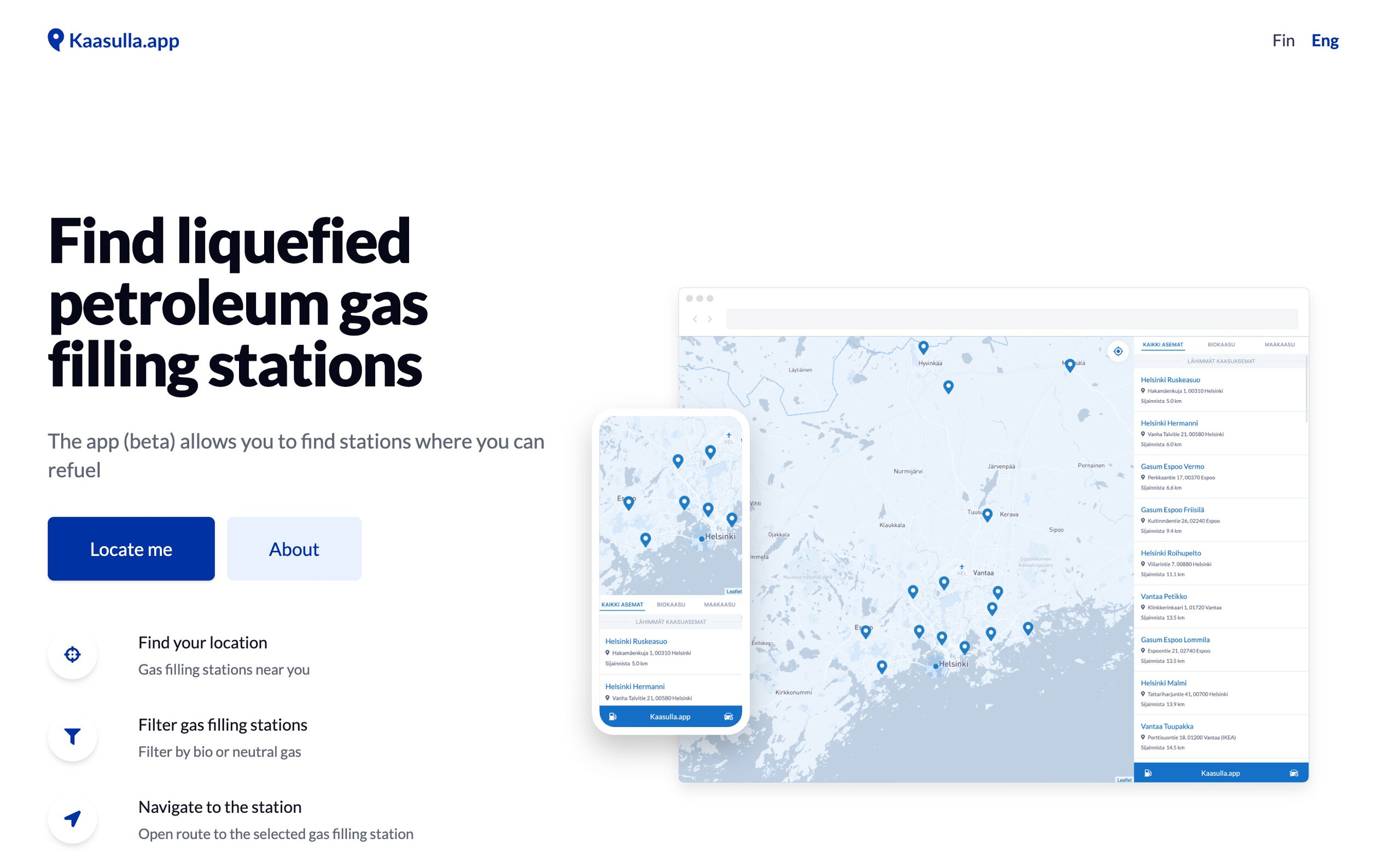 Kaasulla.app map interface